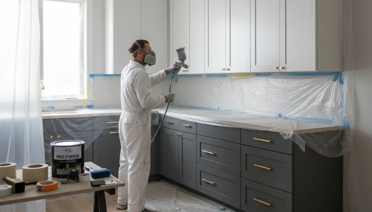 Cabinet painting service in San Mateo, CA for durable kitchen and bathroom finishes