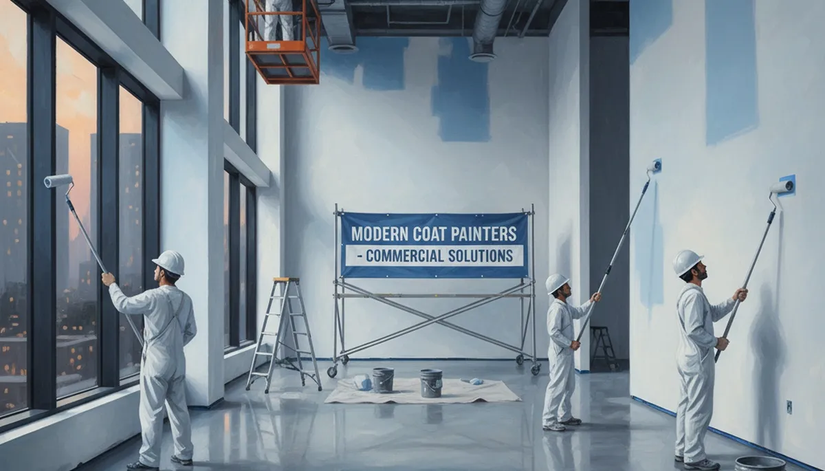 Commercial painting crew applying durable coatings in San Mateo, CA commercial building