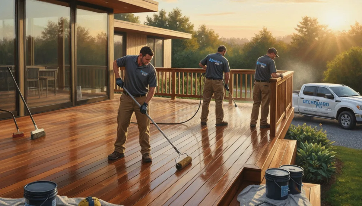 Professional deck sealing service in San Mateo, CA protects wood from moisture and UV damage